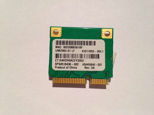 Carte wifi pc portable hp pavilion dv6 41011853-05l1 SPS 518436-002